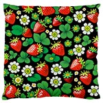 Strawberries Pattern Standard Premium Plush Fleece Cushion Case (One Side)