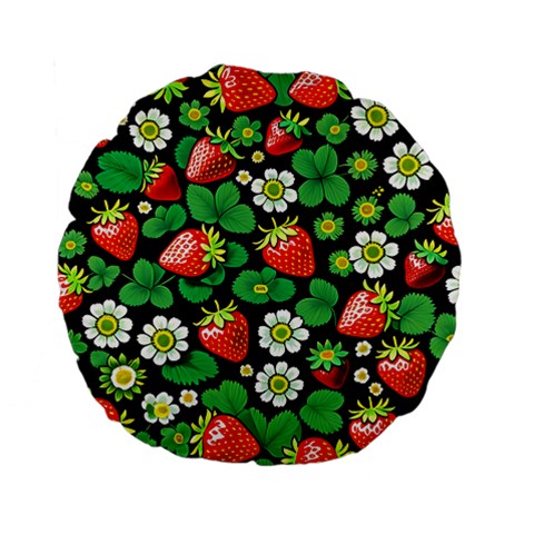 Strawberries Pattern Standard 15  Premium Flano Round Cushions from ArtsNow.com Back