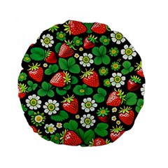 Strawberries Pattern Standard 15  Premium Flano Round Cushions from ArtsNow.com Back