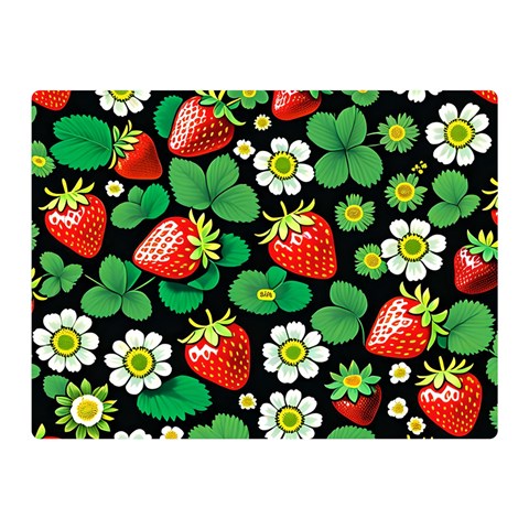 Strawberries Pattern Two Sides Premium Plush Fleece Blanket (Mini) from ArtsNow.com 35 x27  Blanket Front