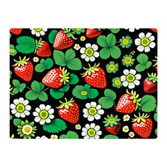 Strawberries Pattern Two Sides Premium Plush Fleece Blanket (Mini) from ArtsNow.com 35 x27  Blanket Front