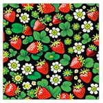 Strawberries Pattern Square Satin Scarf (36  x 36 )