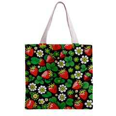 Strawberries Pattern Zipper Grocery Tote Bag from ArtsNow.com Front