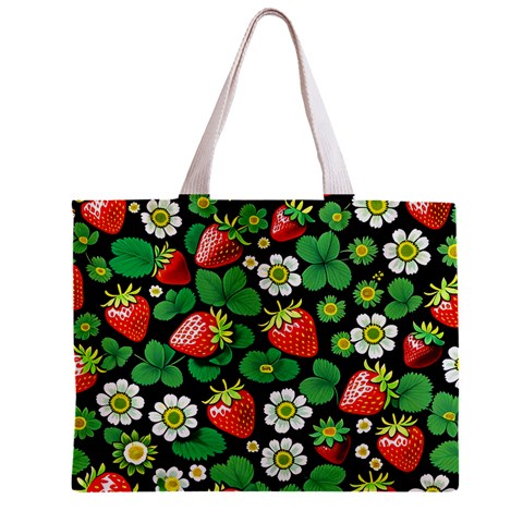 Strawberries Pattern Zipper Mini Tote Bag from ArtsNow.com Front