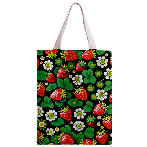 Strawberries Pattern Zipper Classic Tote Bag from ArtsNow.com Front