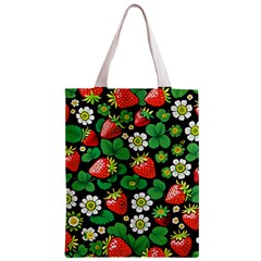 Strawberries Pattern Zipper Classic Tote Bag from ArtsNow.com Back