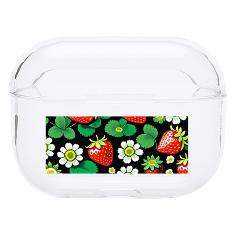 Strawberries Pattern Hard PC AirPods Pro Case from ArtsNow.com Front