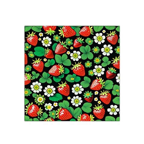 Strawberries Pattern Satin Bandana Scarf 22  x 22  from ArtsNow.com Front