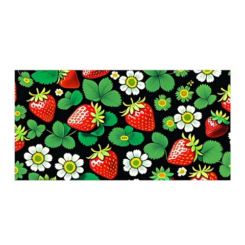 Strawberries Pattern Satin Wrap 35  x 70  from ArtsNow.com Front