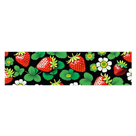 Strawberries Pattern Oblong Satin Scarf (16  x 60 ) from ArtsNow.com Front