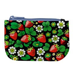 Strawberries Pattern Large Coin Purse from ArtsNow.com Front