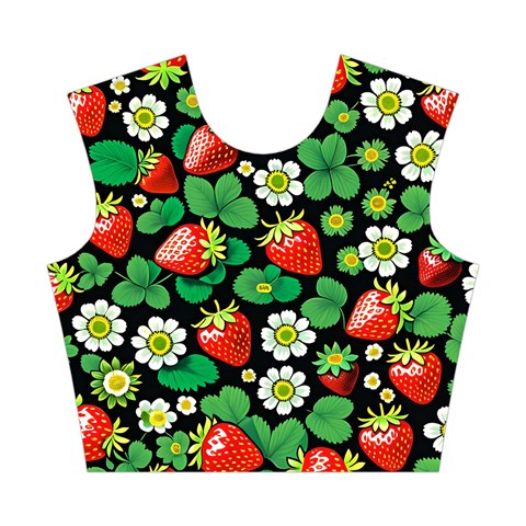 Strawberries Pattern Cotton Crop Top from ArtsNow.com Front