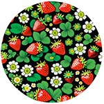 Strawberries Pattern Wooden Bottle Opener (Round)