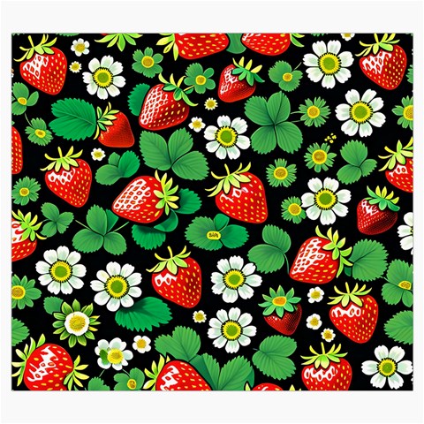 Strawberries Pattern Roll Up Canvas Pencil Holder (S) from ArtsNow.com Front