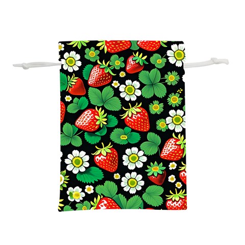 Strawberries Pattern Lightweight Drawstring Pouch (S) from ArtsNow.com Front