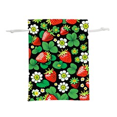 Strawberries Pattern Lightweight Drawstring Pouch (S) from ArtsNow.com Front