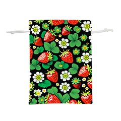 Strawberries Pattern Lightweight Drawstring Pouch (L) from ArtsNow.com Front