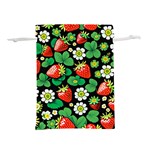 Strawberries Pattern Lightweight Drawstring Pouch (L)