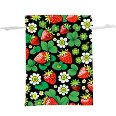 Strawberries Pattern Lightweight Drawstring Pouch (XL) from ArtsNow.com Front