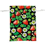 Strawberries Pattern Lightweight Drawstring Pouch (XL)