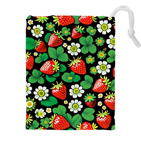 Strawberries Pattern Drawstring Pouch (4XL) from ArtsNow.com Front