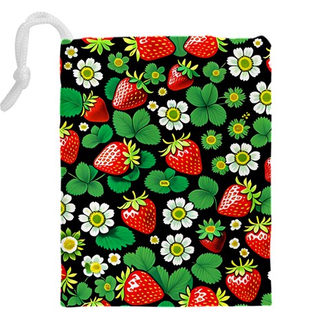 Strawberries Pattern Drawstring Pouch (4XL) from ArtsNow.com Back