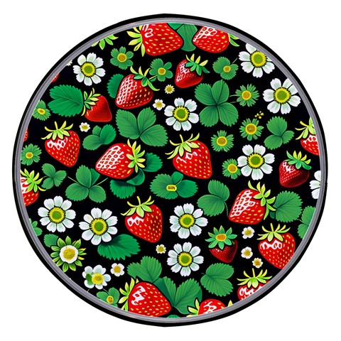 Strawberries Pattern Wireless Fast Charger(Black) from ArtsNow.com Front