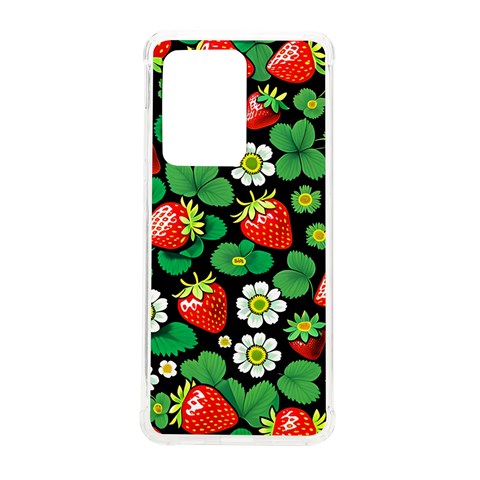 Strawberries Pattern Samsung Galaxy S20 Ultra 6.9 Inch TPU UV Case from ArtsNow.com Front