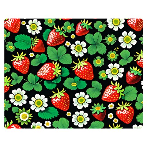 Strawberries Pattern Premium Plush Fleece Blanket (Medium) from ArtsNow.com 60 x50  Blanket Front