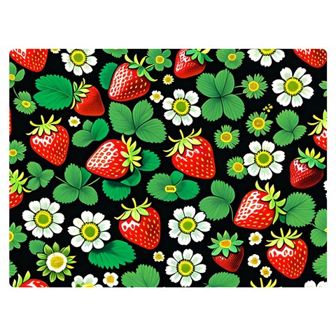 Strawberries Pattern Two Sides Premium Plush Fleece Blanket (Baby Size) from ArtsNow.com 40 x30  Blanket Back