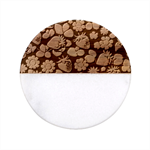 Strawberries Pattern Classic Marble Wood Coaster (Round) 