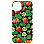 Strawberries Pattern iPhone 14 Plus Black UV Print Case