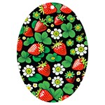 Strawberries Pattern UV Print Acrylic Ornament Oval