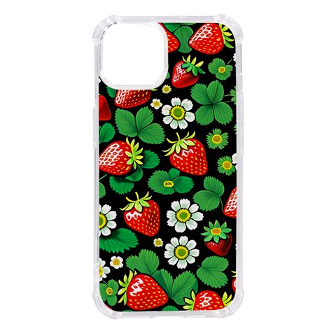 Strawberries Pattern iPhone 14 TPU UV Print Case from ArtsNow.com Front