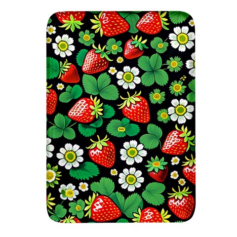 Strawberries Pattern Rectangular Glass Fridge Magnet (4 pack) from ArtsNow.com Front