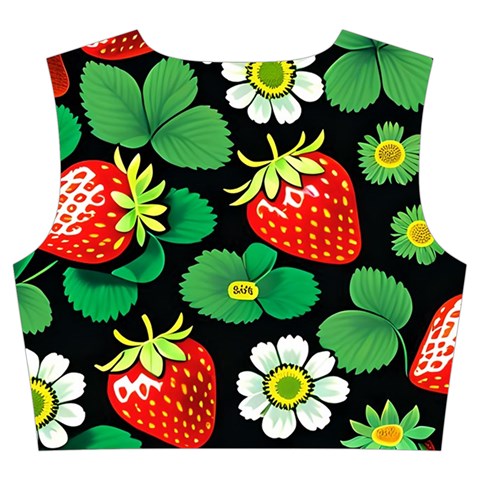 Strawberries Pattern Trumpet Sleeve Cropped Top from ArtsNow.com Back