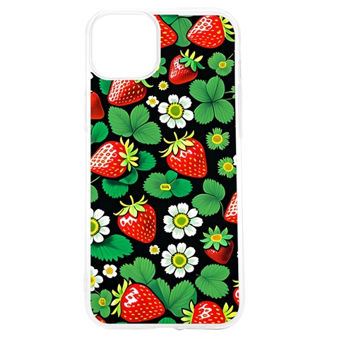 Strawberries Pattern iPhone 15 TPU UV Print Case from ArtsNow.com Front