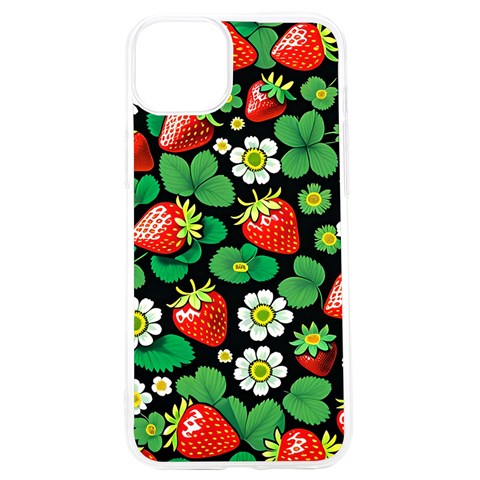 Strawberries Pattern iPhone 15 Pro TPU UV Print Case from ArtsNow.com Front