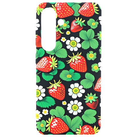 Strawberries Pattern Samsung Galaxy S24 6.2 Inch Black TPU UV Case from ArtsNow.com Front