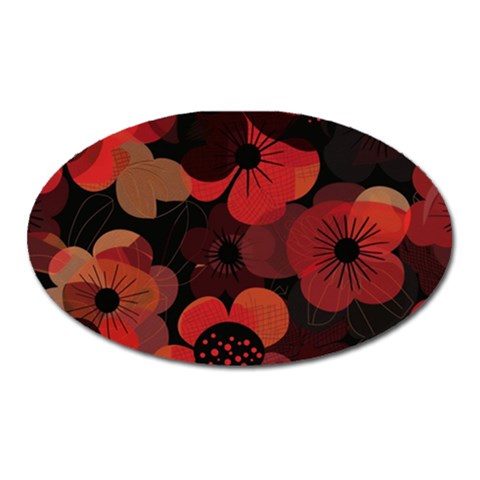 Flower Floral Flora Nature Pattern Background Backdrop Oval Magnet from ArtsNow.com Front