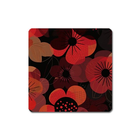 Flower Floral Flora Nature Pattern Background Backdrop Square Magnet from ArtsNow.com Front