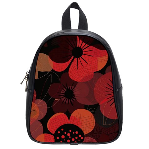 Flower Floral Flora Nature Pattern Background Backdrop School Bag (Small) from ArtsNow.com Front