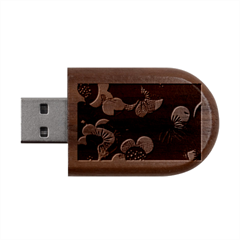 Flower Floral Flora Nature Pattern Background Backdrop Wood Oval USB Flash Drive from ArtsNow.com USB