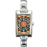 Wreath Deco Christmas Rectangle Italian Charm Watch