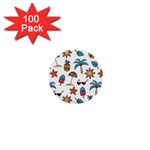 Summer Pineapple Fruit Tropical 1  Mini Buttons (100 pack) 