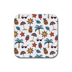 Summer Pineapple Fruit Tropical Rubber Coaster (Square)