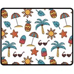 Summer Pineapple Fruit Tropical Two Sides Fleece Blanket (Medium)