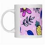 Flowers Petals Pineapples Fruit White Mug