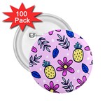 Flowers Petals Pineapples Fruit 2.25  Buttons (100 pack) 