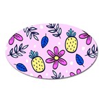 Flowers Petals Pineapples Fruit Oval Magnet